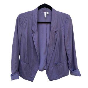 Frenchi Open Front Blazer Cardigan Womens Small Lavender Lightweight Rayon